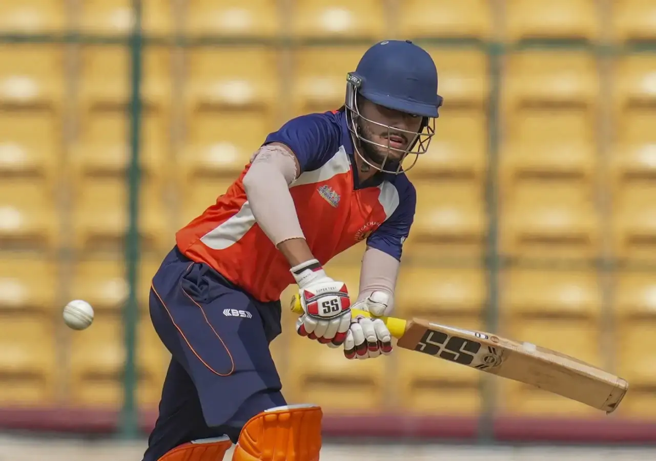 Raj Angad Bawa playing for Chandigarh in the Vijay Hazare Trophy 2024/25