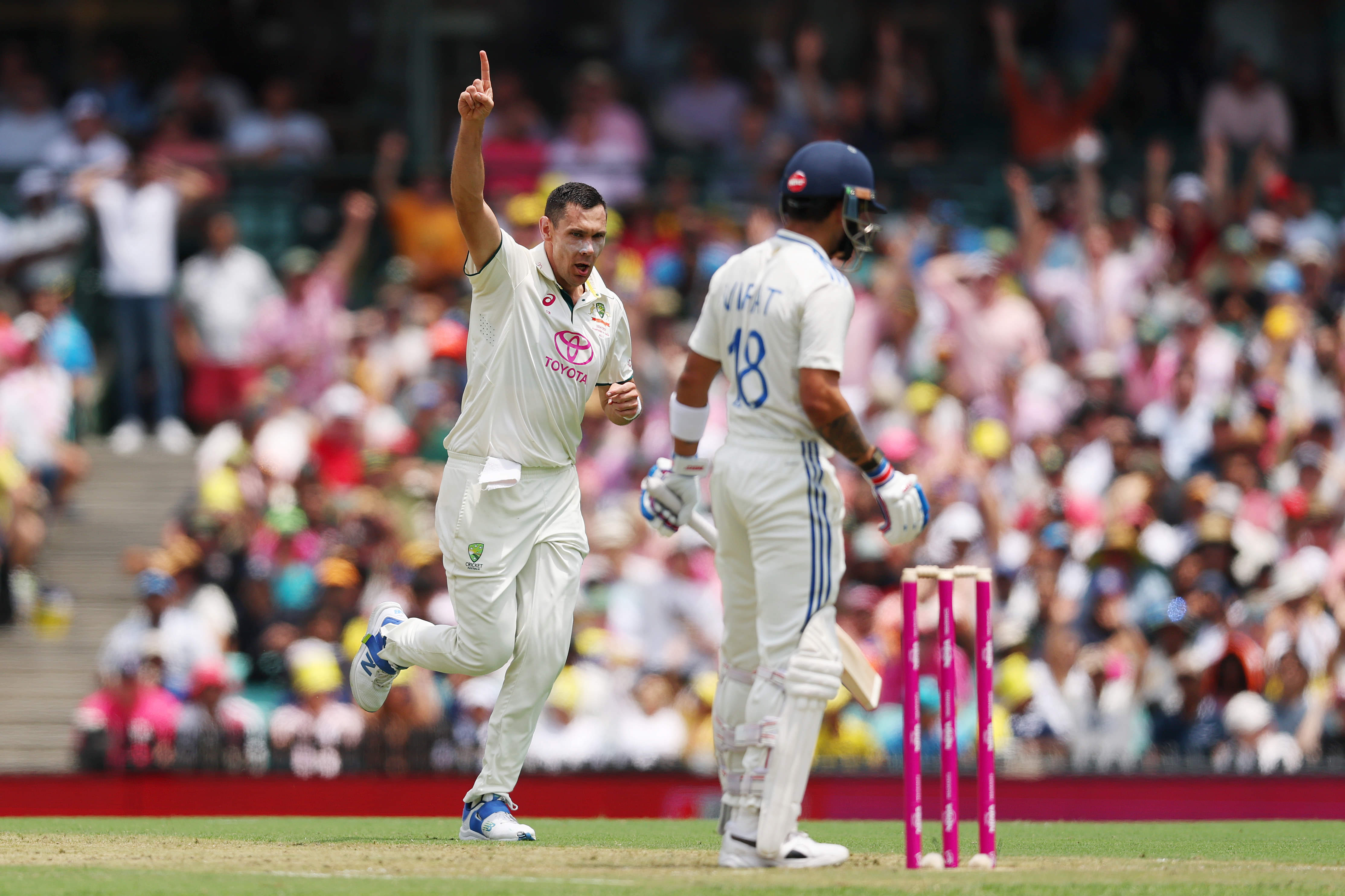 Virat Kohli got out to Scott Boland in the first innings of the final Test at the SCG.