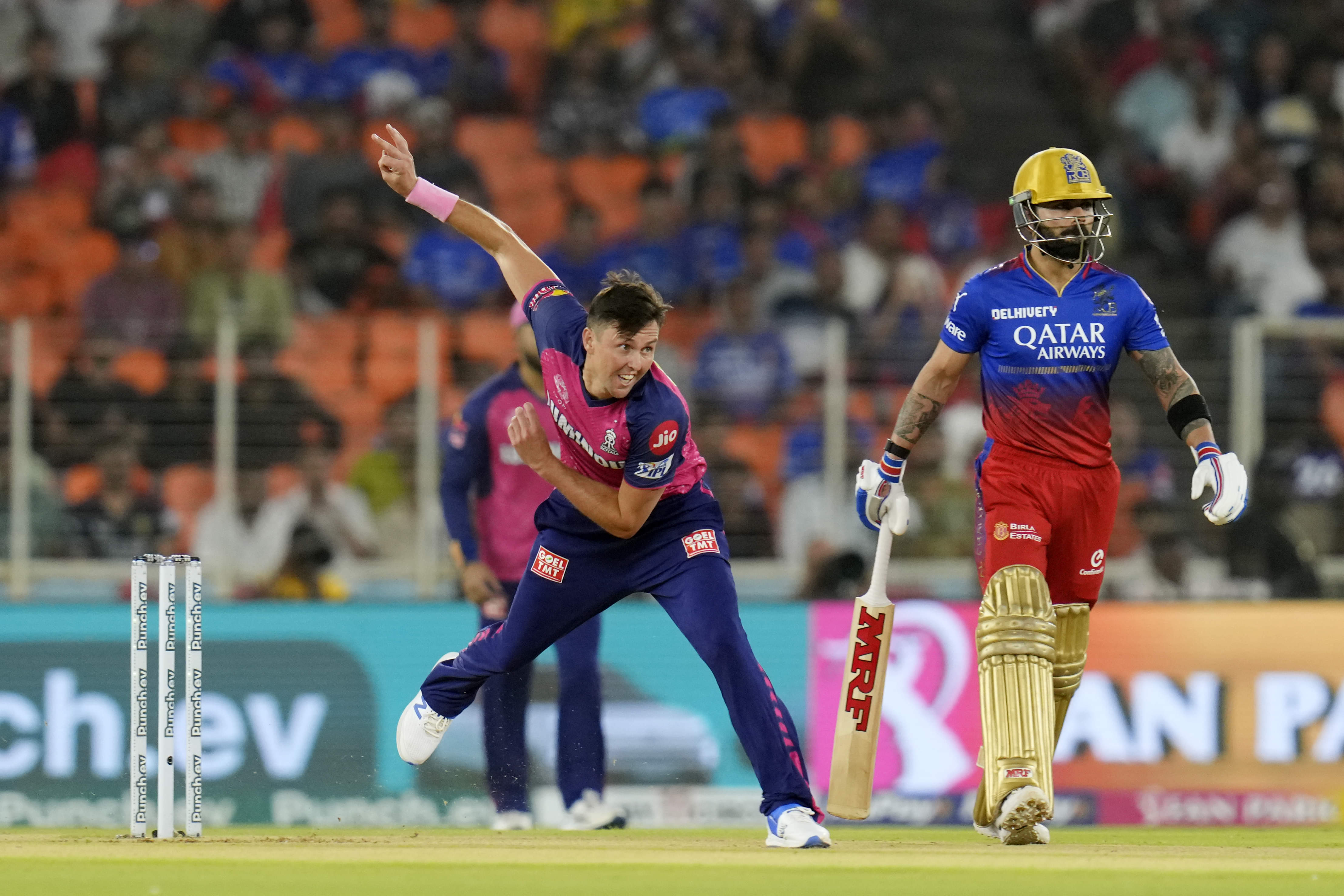 Trent Boult of Rajasthan Royals bowls in Indian Premier League (IPL)