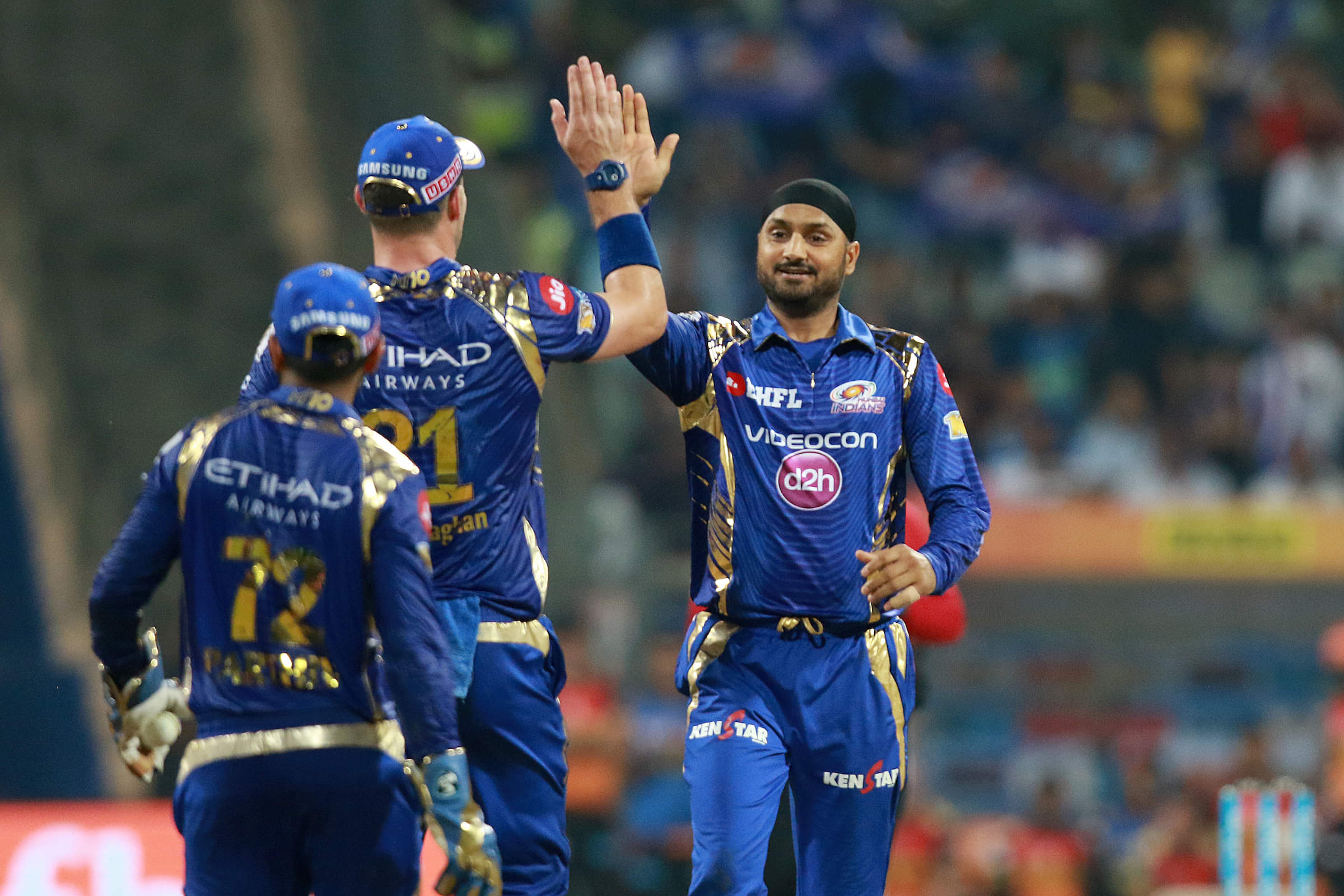 Harbhajan Singh playing for Mumbai Indians in IPL