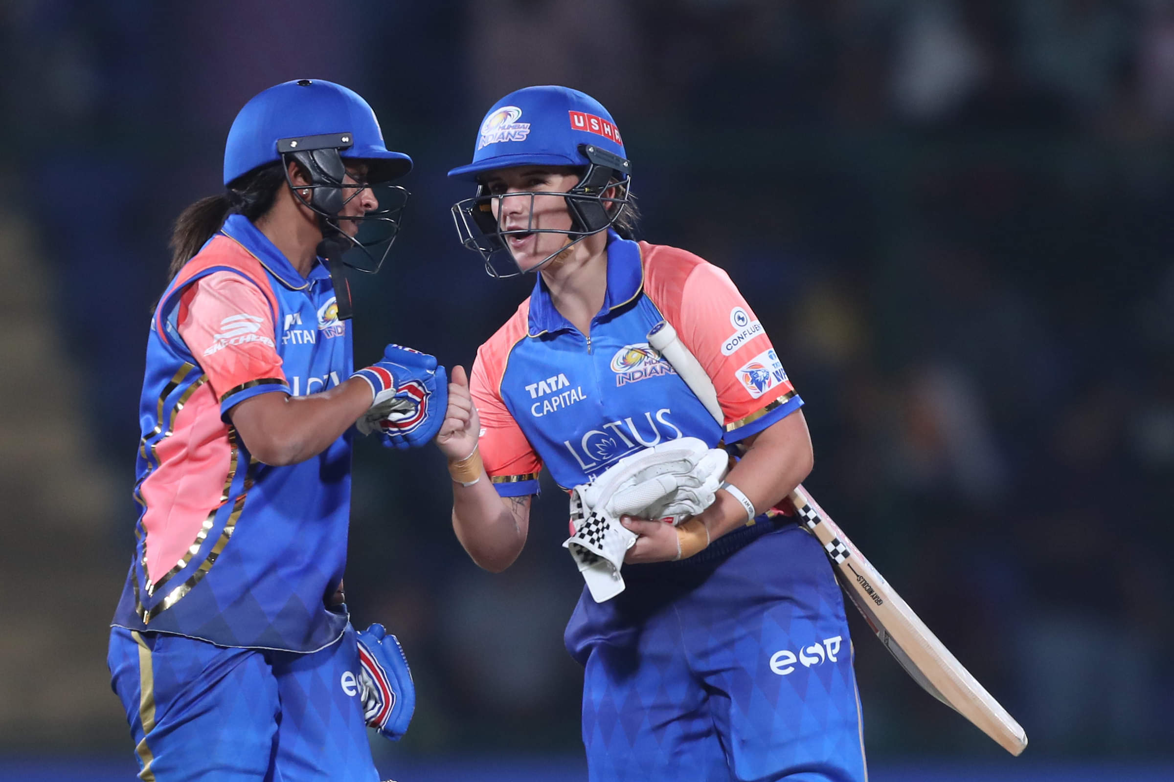Amelie Kerr and Harmanpreet Kaur for Mumbai Indians in WPL 2024 season