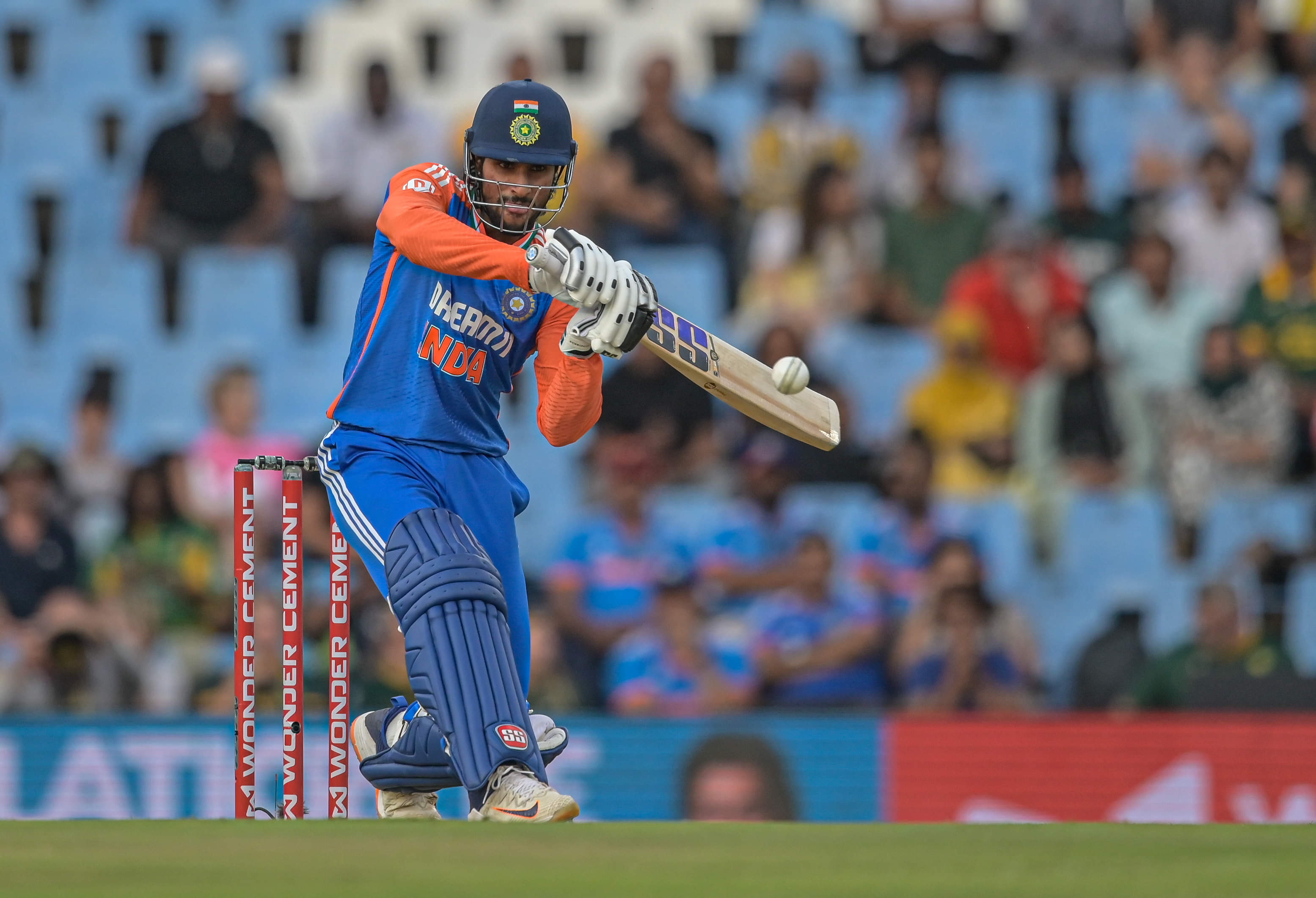 Tilak Varma playing a pull shot