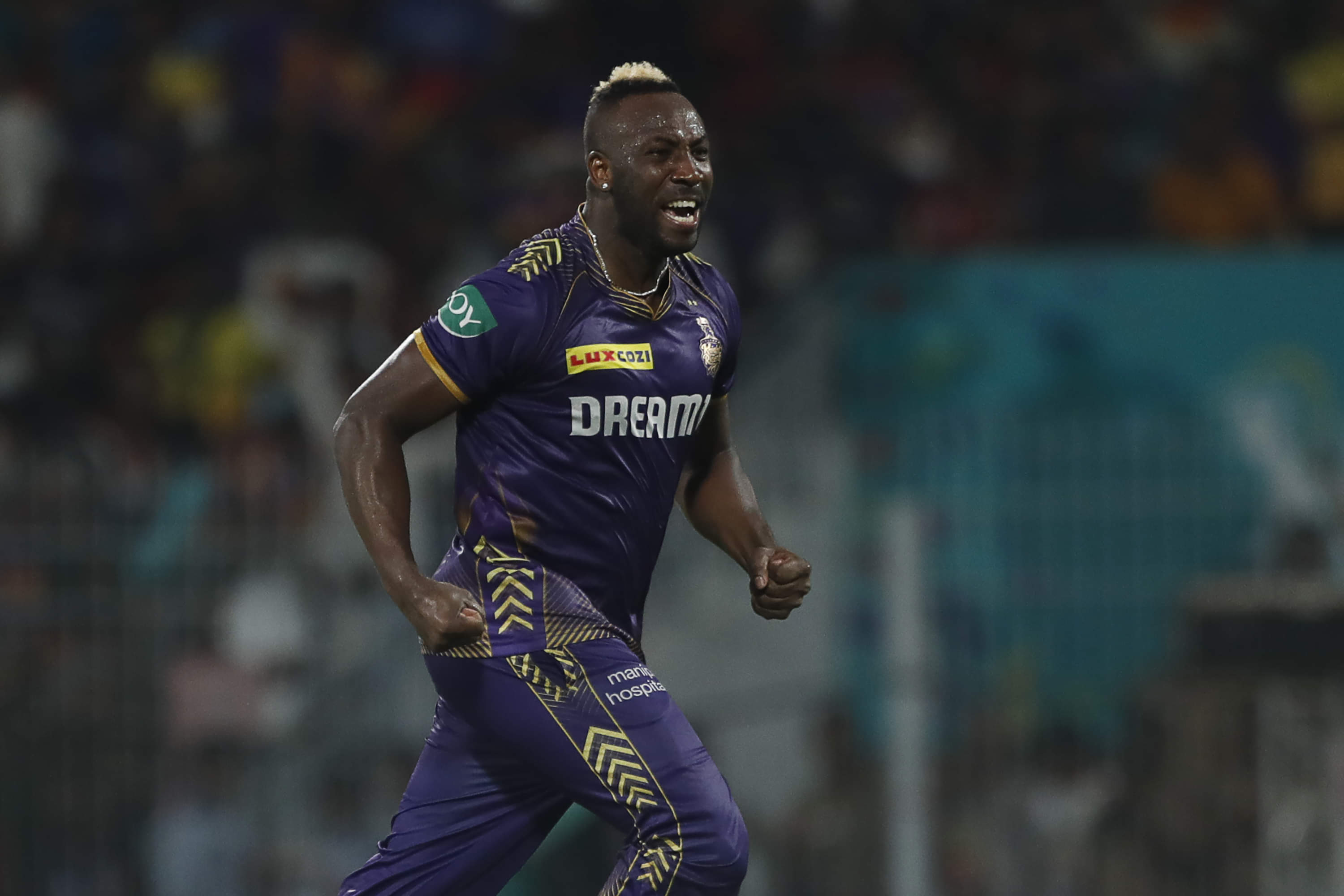 Andre Russell celebrating for KKR