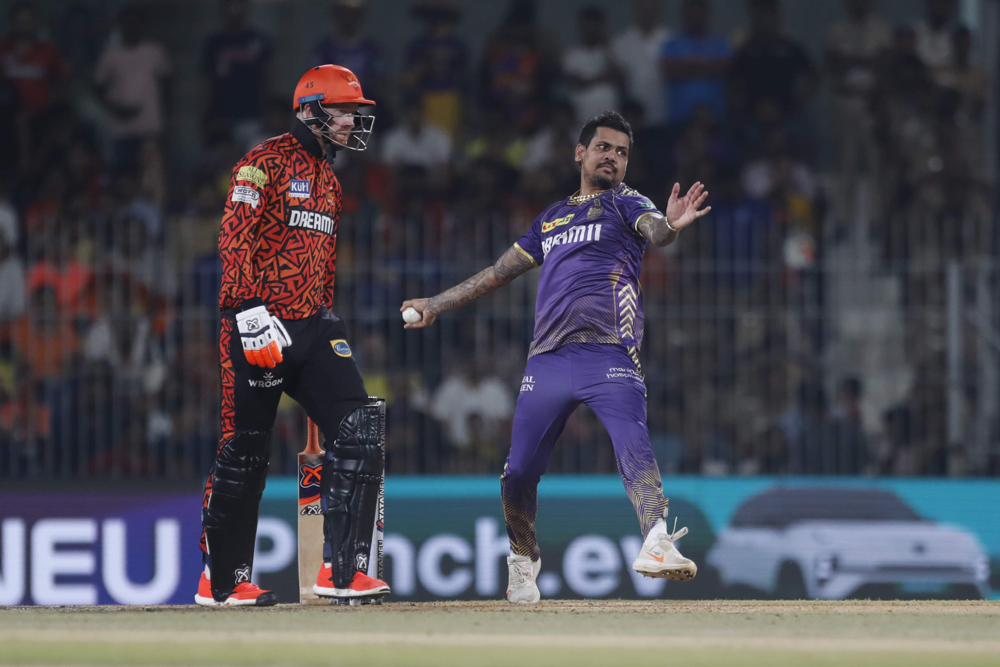 Sunil Narine bowling in IPL