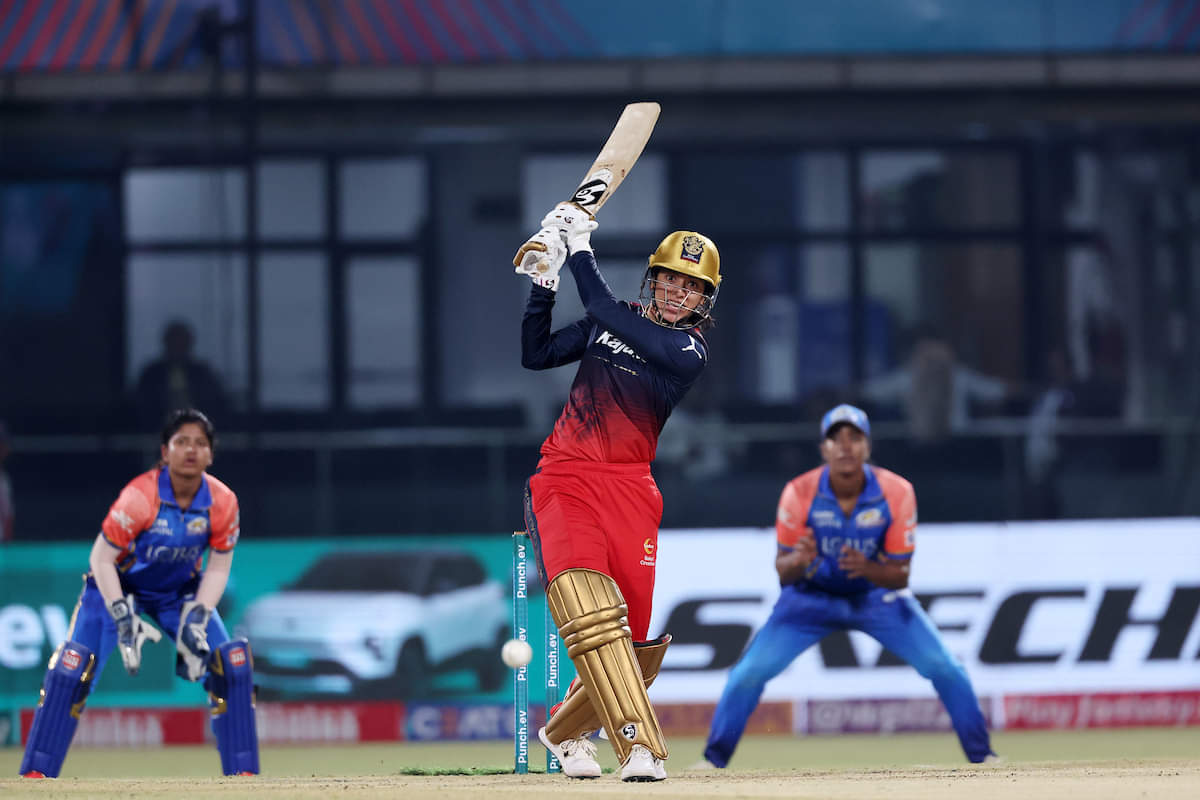 Royal Challengers Bengaluru (RCB) captain Smriti Mandhana plays a shot