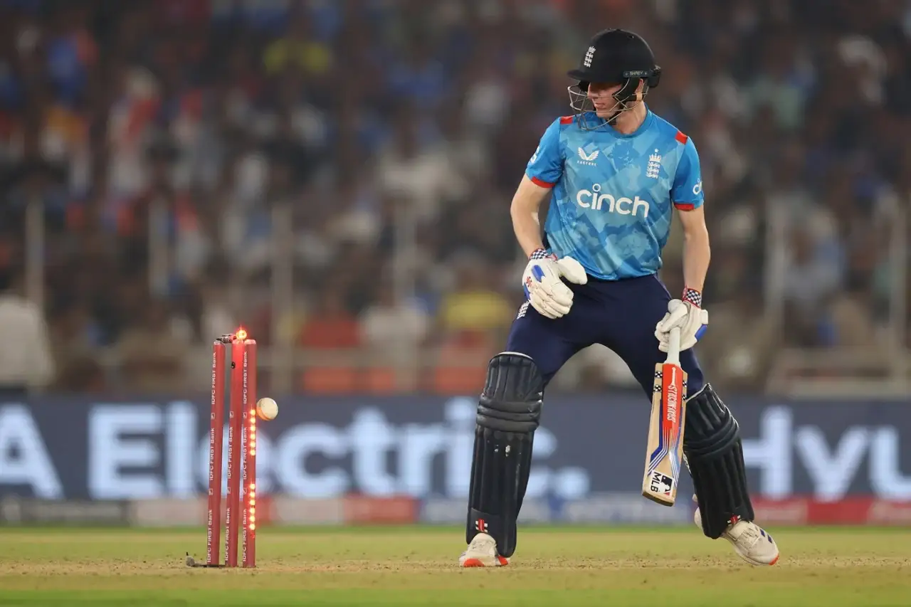 Harry Brook was bowled in England's last ODI clash against India