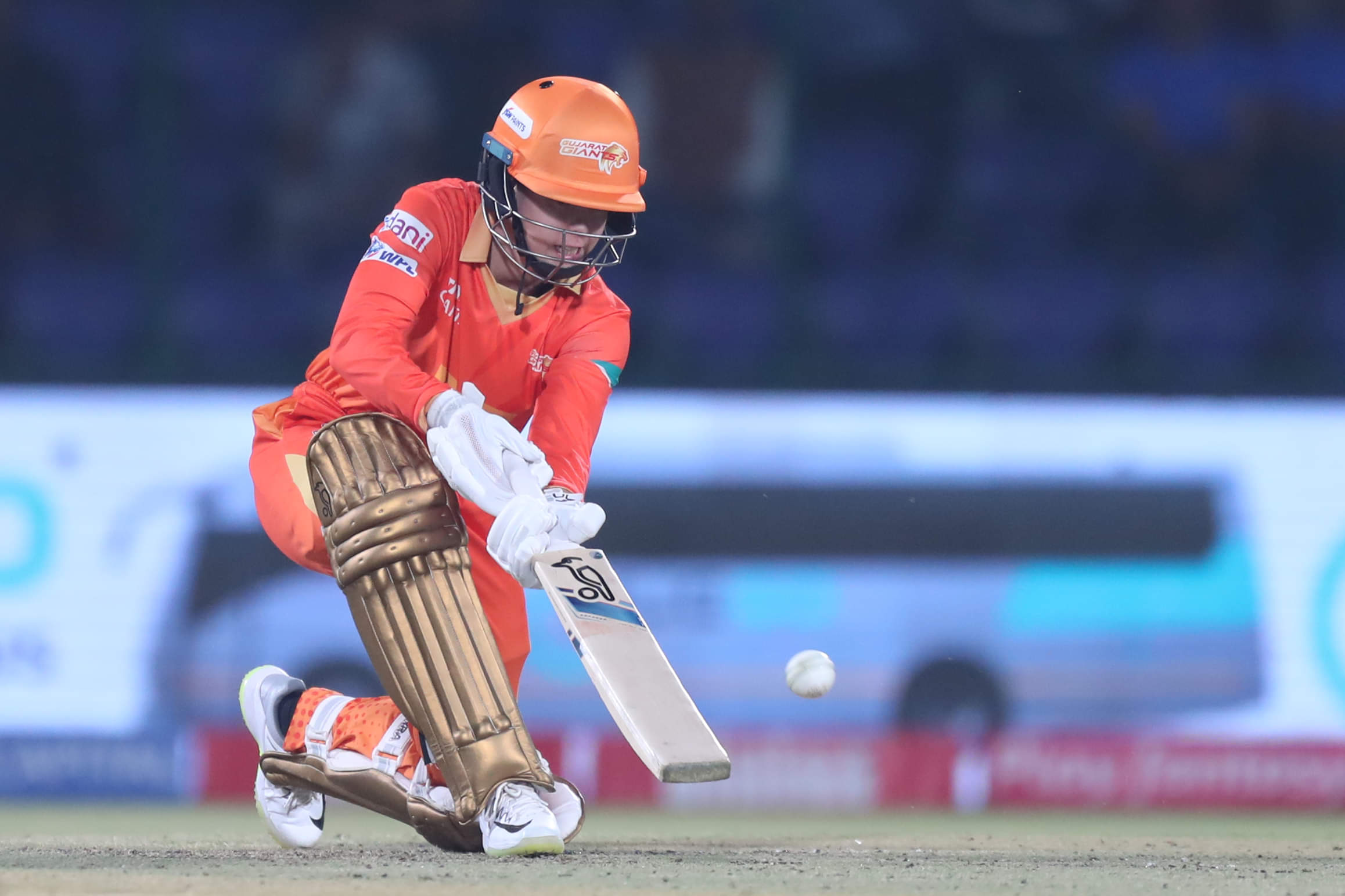 Phoebe Litchfield plays a ramp during WPL 2024 for Gujarat Giants