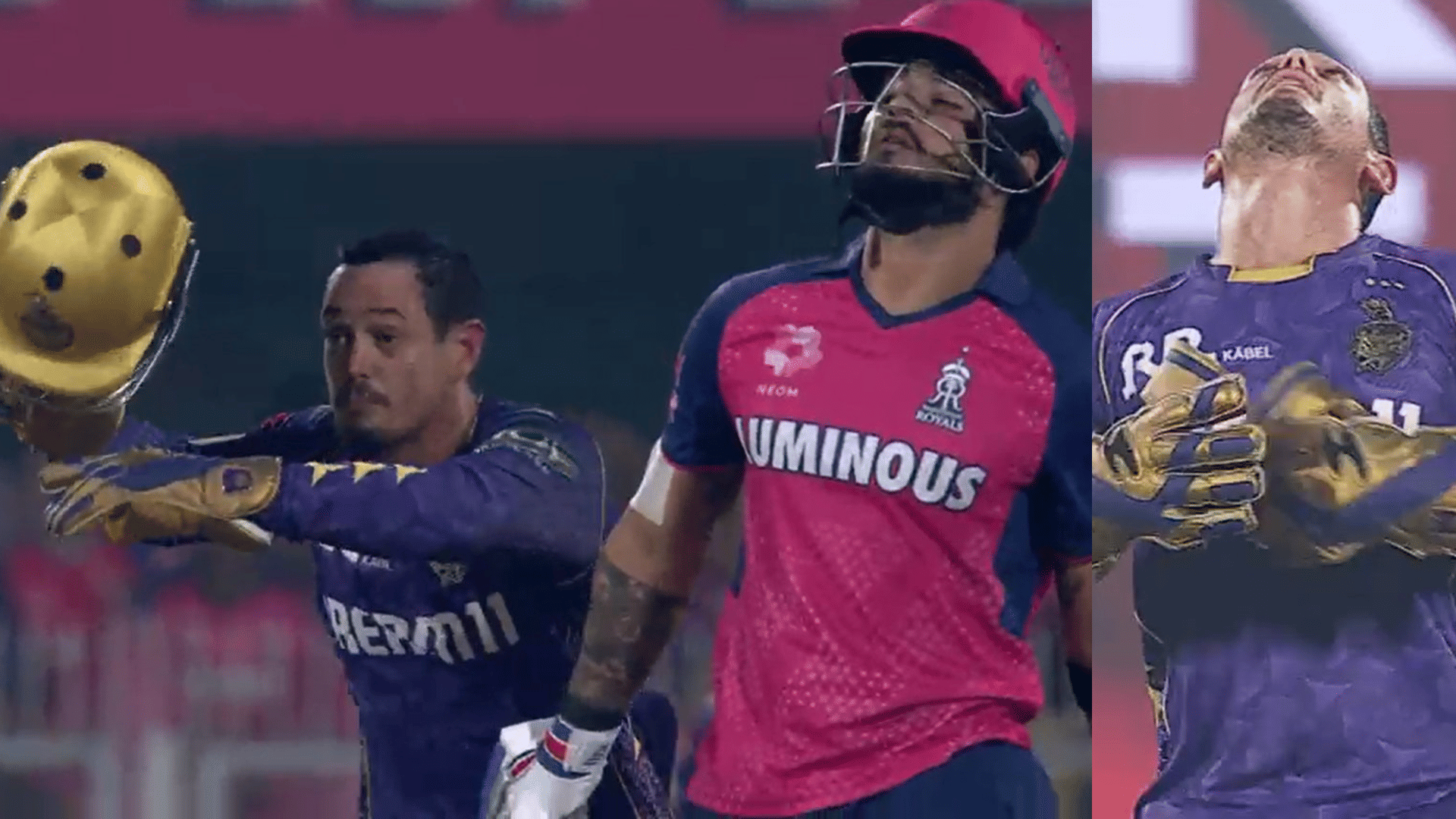 De Kock Removes Helmet, Takes Brilliant High Catch To Dismiss Parag