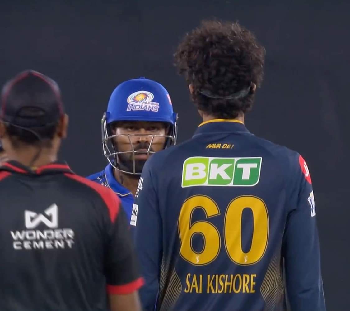 Watch: Tempers Flare In Ahmedabad As Hardik Pandya, Sai Kishore Engage In Staring Contest