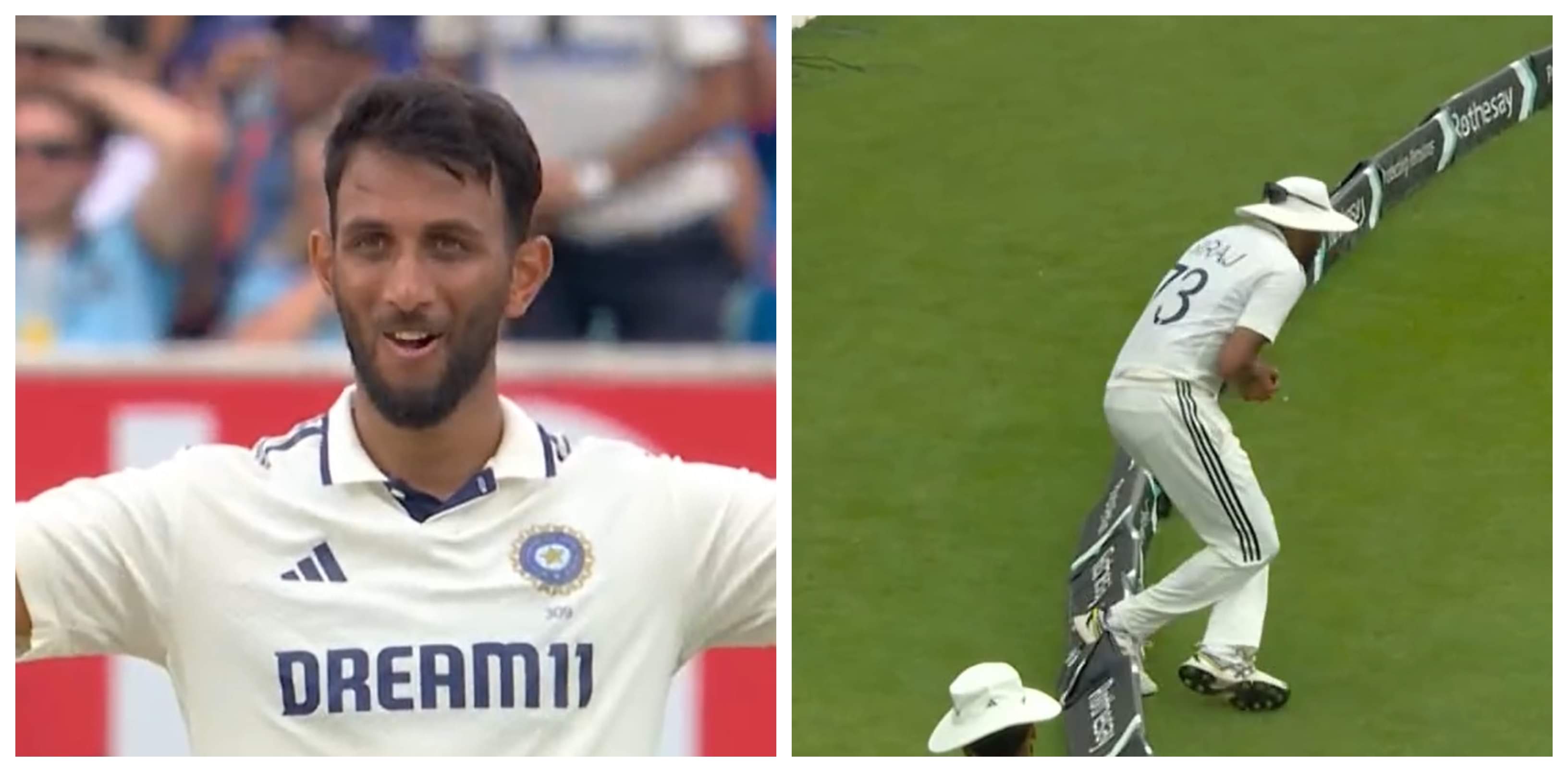 WATCH: Aura -1000? Prasidh left RED-FACED As Siraj’s Blunder Gives Harry Brook A Life