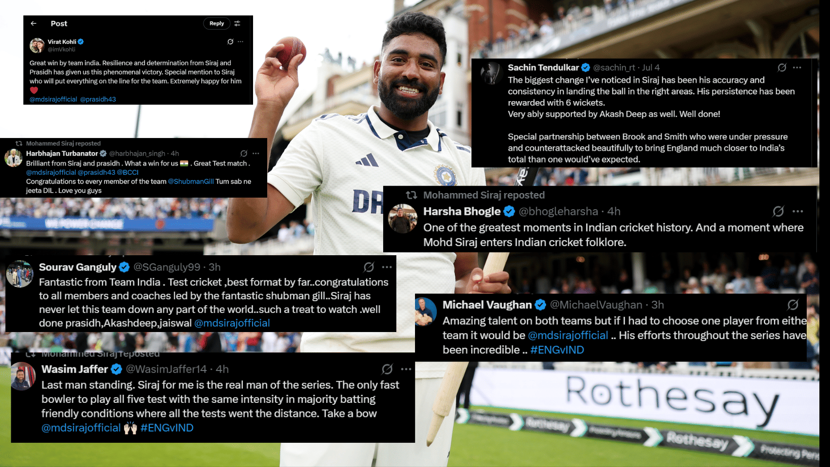 सोशल मीडिया पर छा गए मोहम्मद सिराज, भारत की जीत के बाद फिल्म जगत से लेकर क्रिकेट दिग्गजों ने दी खास बधाई