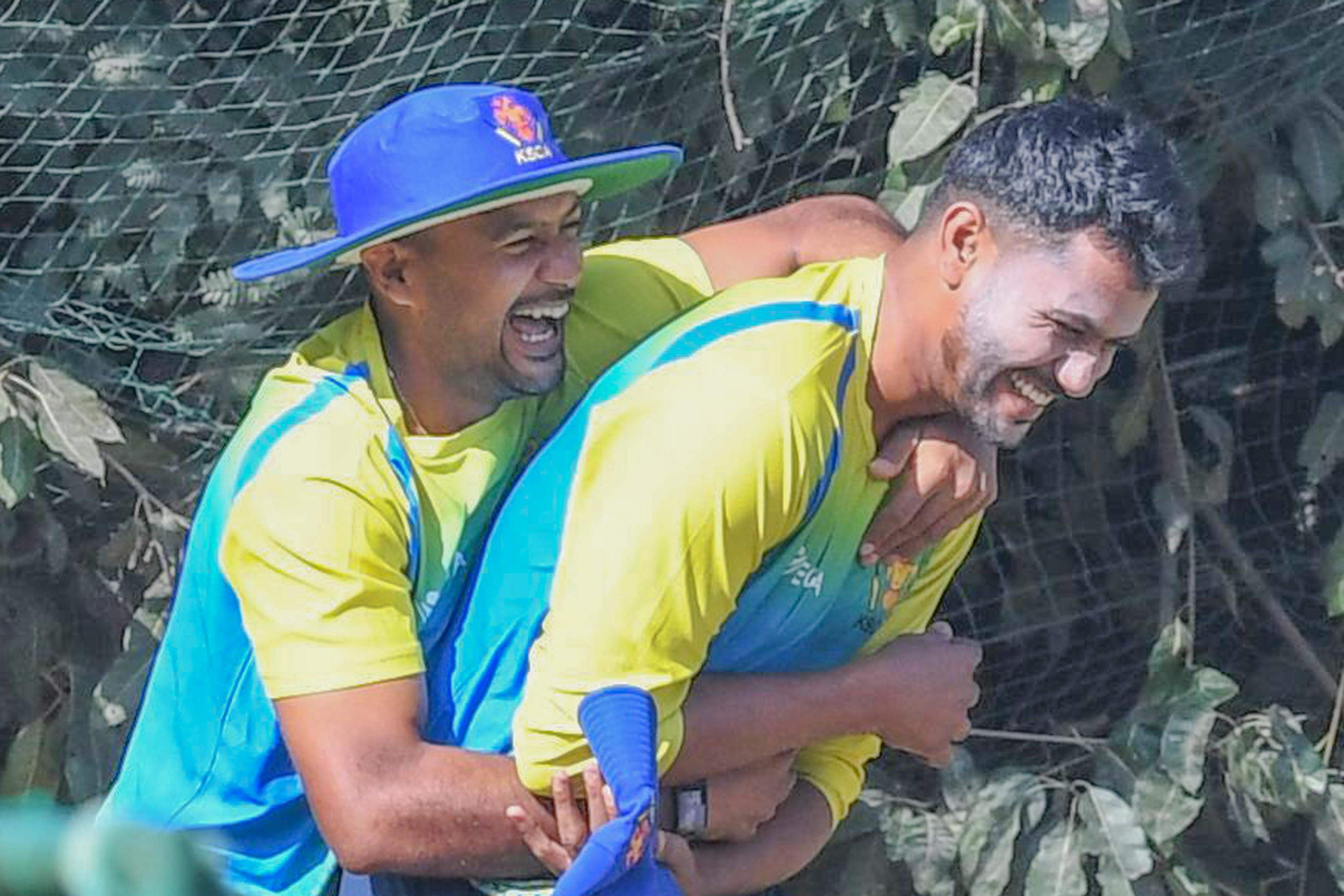 Koushik in a moment with Mayank Agarwal