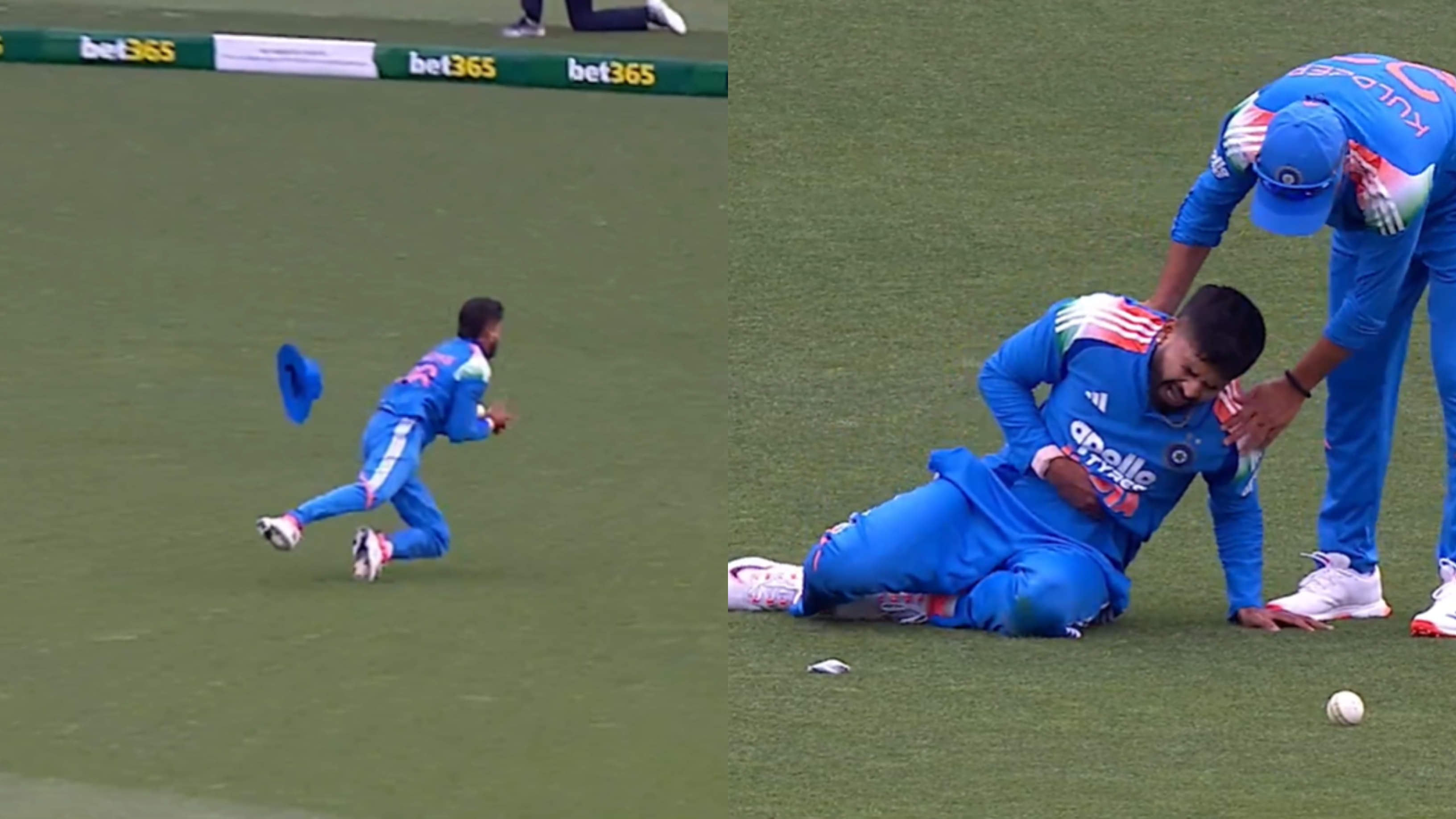 Shreyas Iyer's nasty fall during Sydney ODI