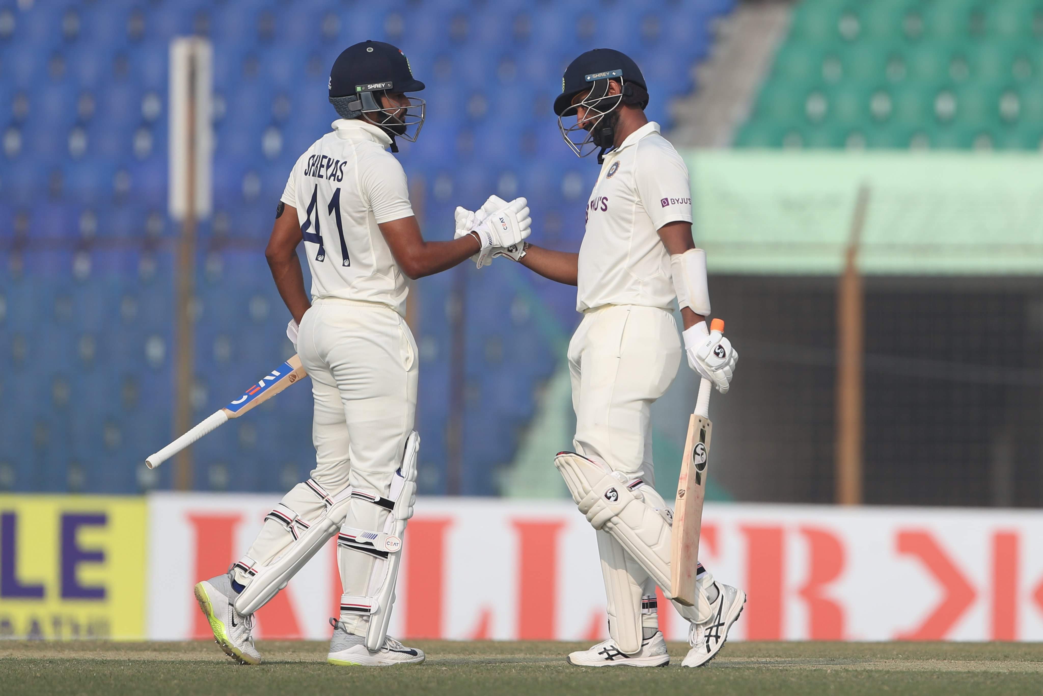 Iyer-Pujara combine to put India on top: As it happened