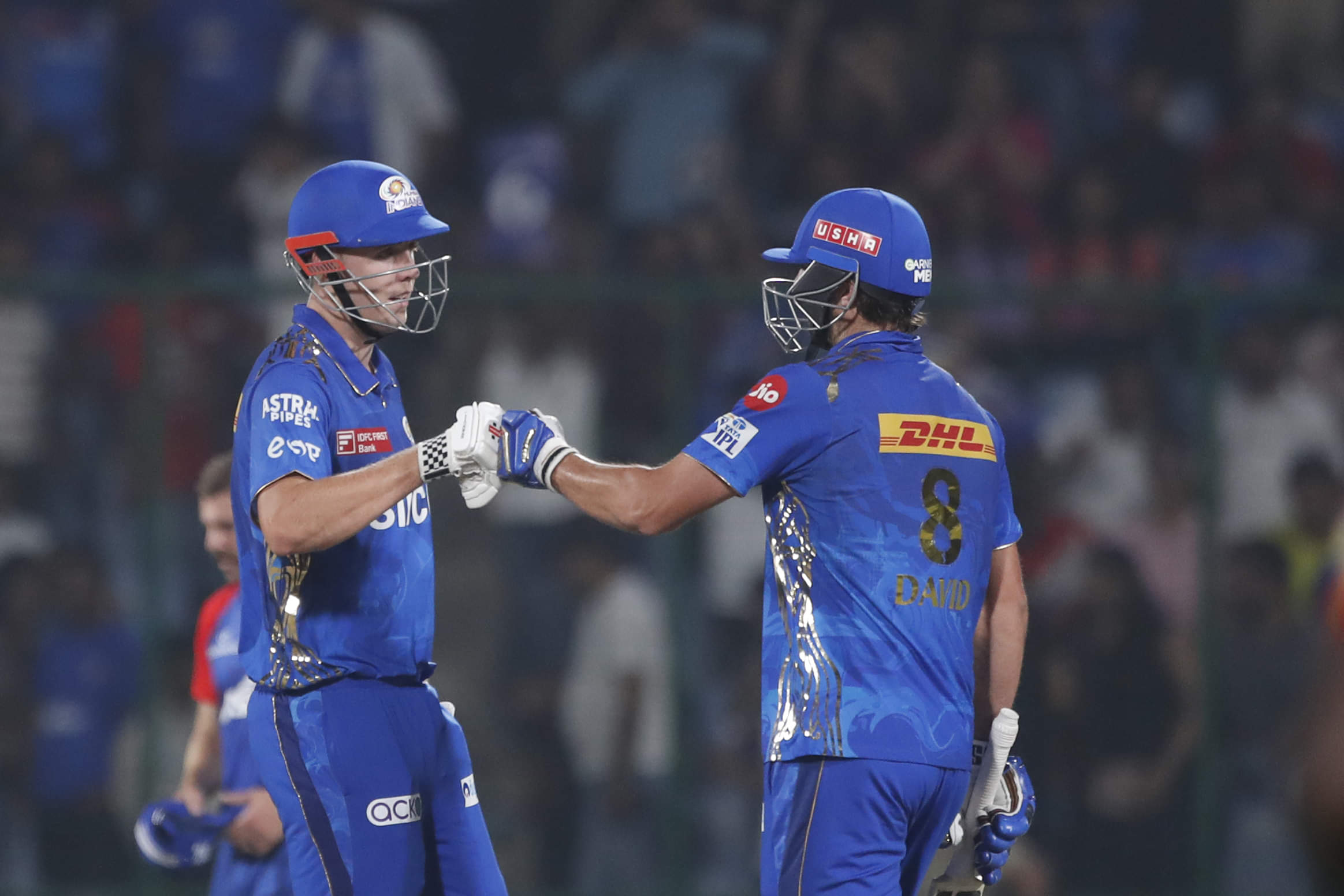 David, Green survive Nortje's stunning last over to give Mumbai first win