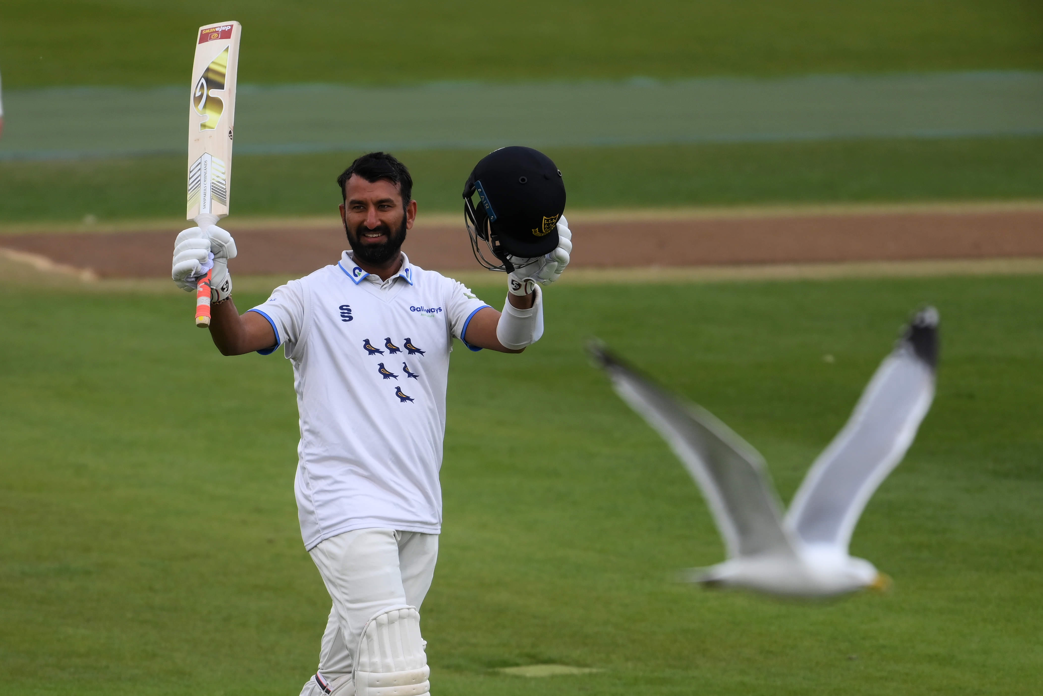 Pujara's fourth consecutive ton puts Sussex in command