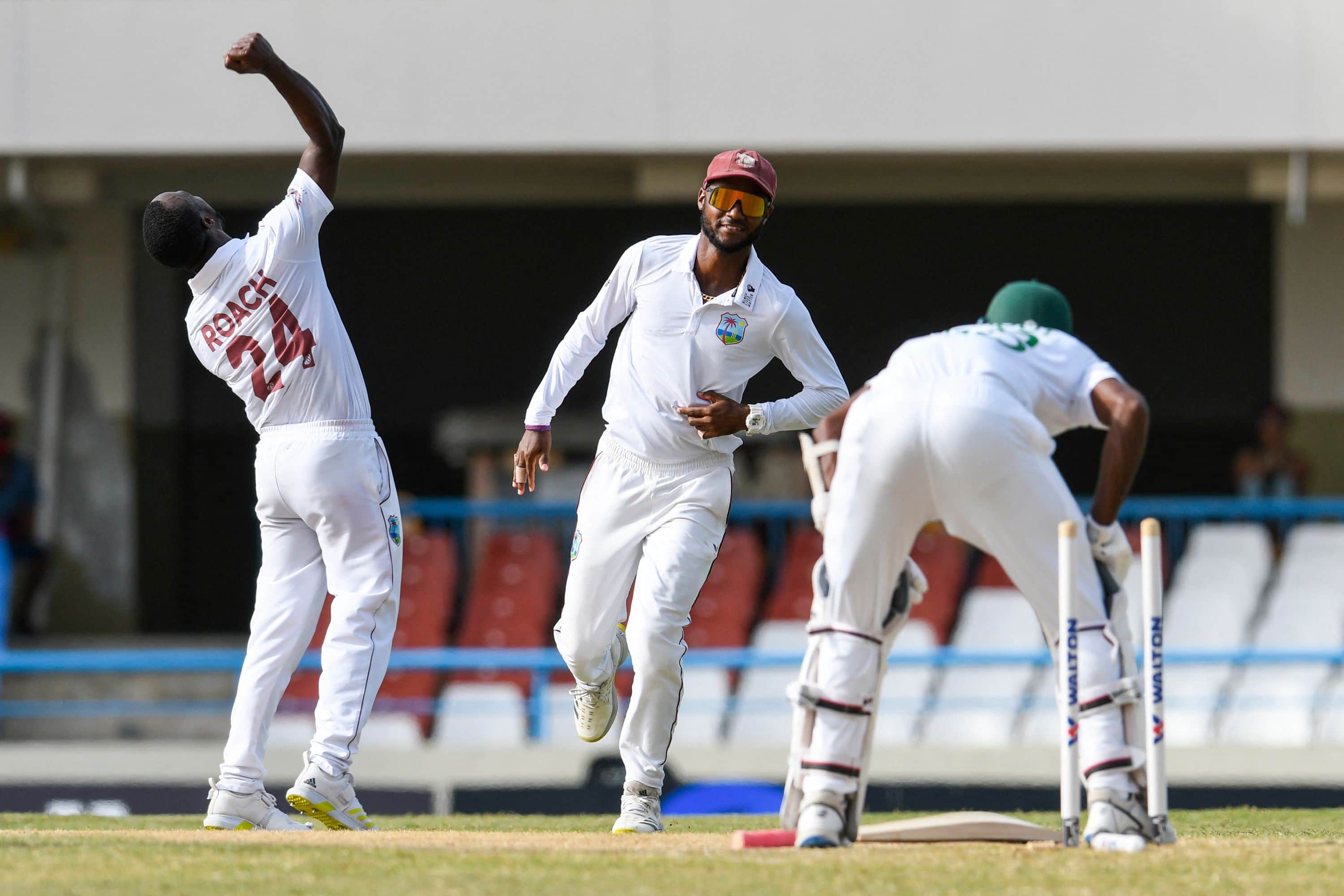 Kemar Roach's fifer puts West Indies on the brink of victory 