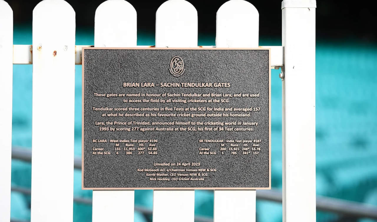 Tendulkar, Lara honoured with gates at Sydney Cricket Ground