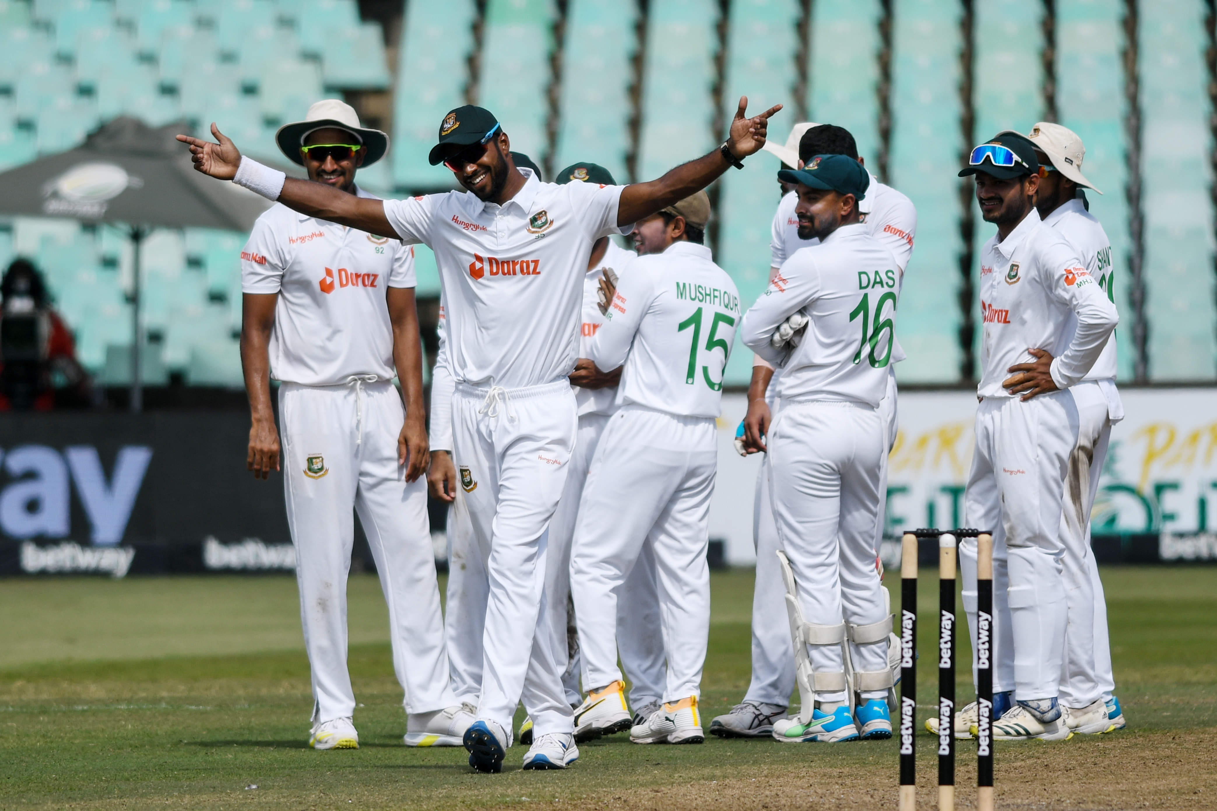 Taskin shines in Bangladesh's record Test win
