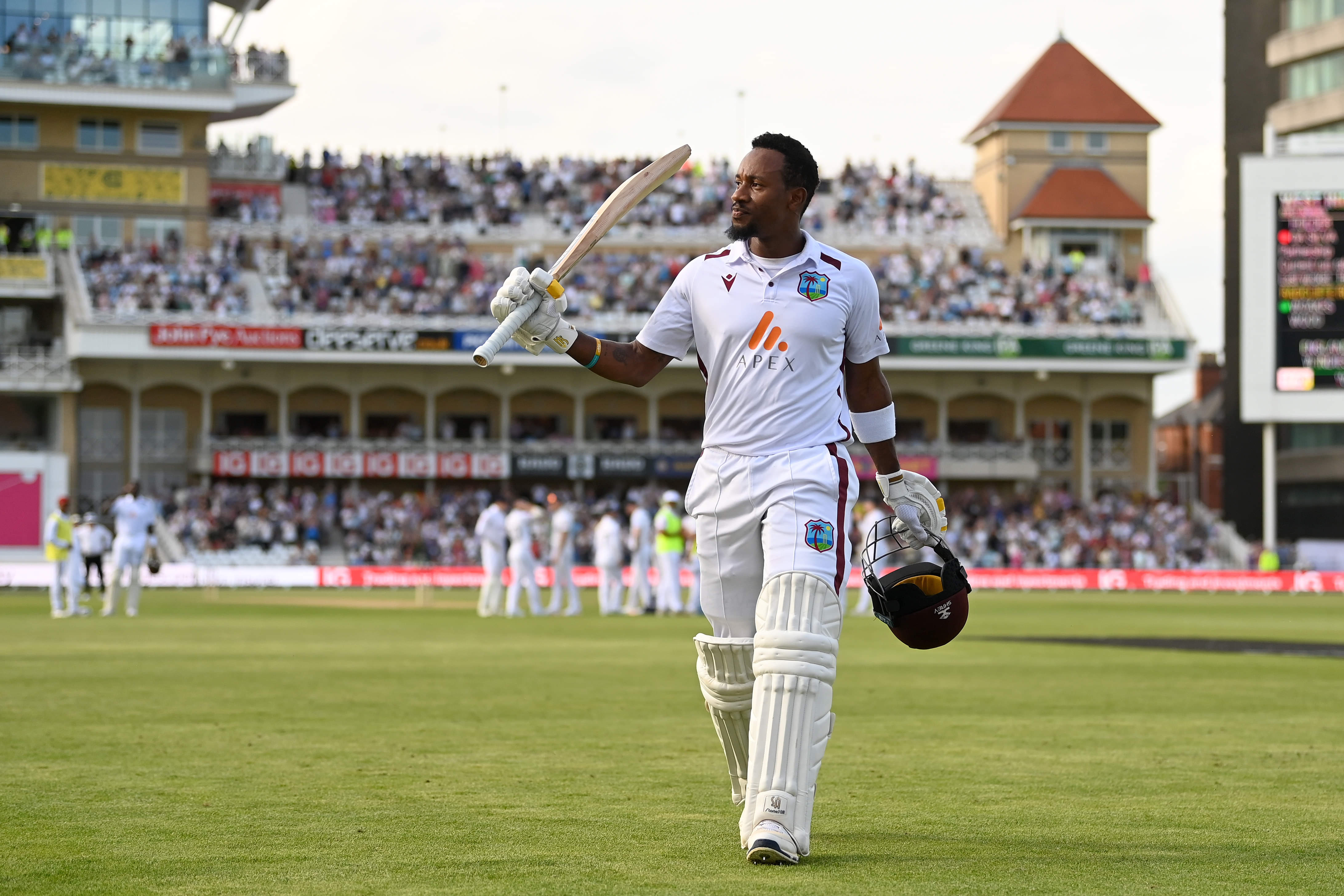 Kavem Hodge’s back foot strokeplay defies England on Day 2