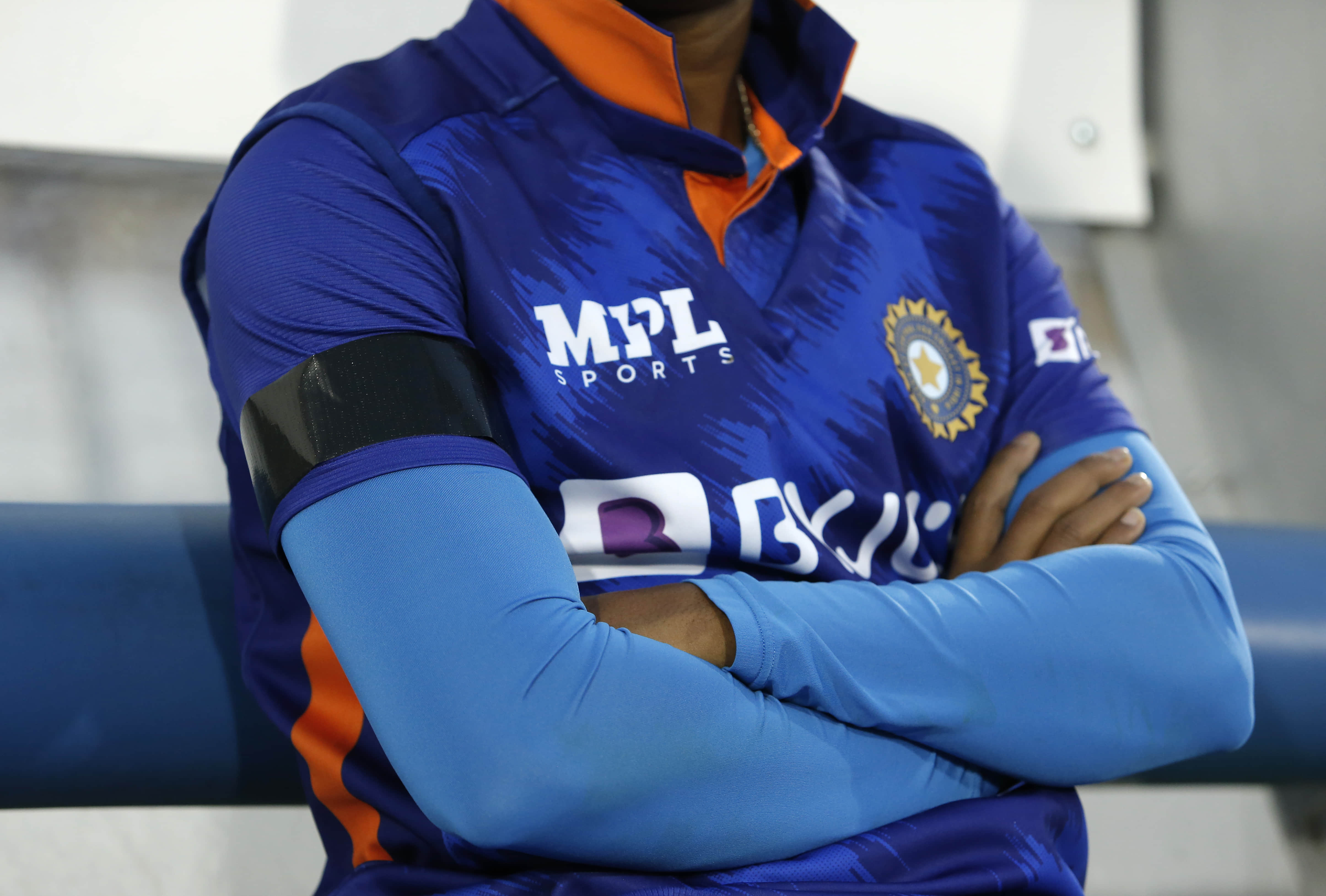 Team India wear black armbands in memory of Anshuman Gaekwad