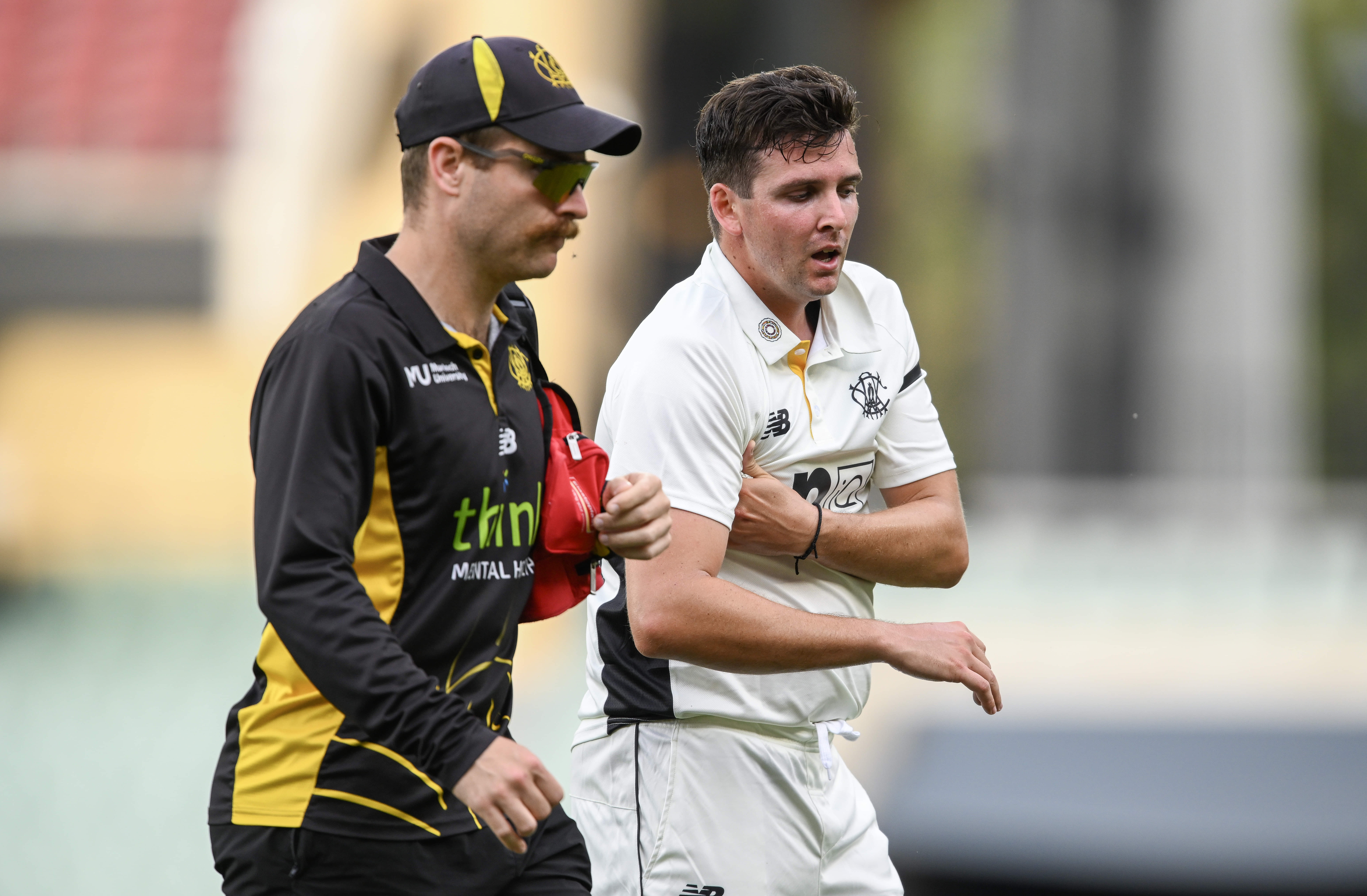 Watch: Jhye Richardson suffers freak injury during wicket celebration