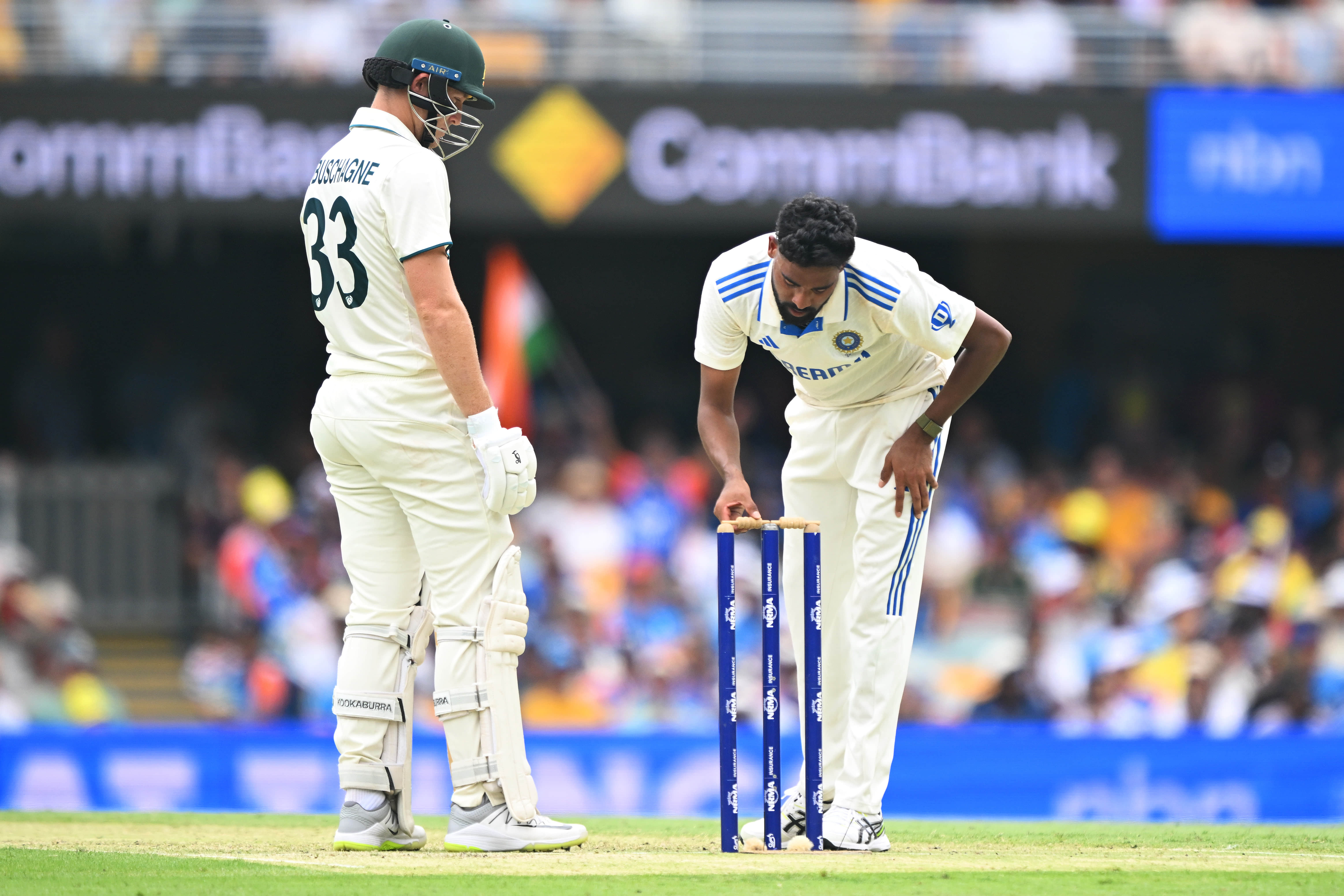 WATCH: Siraj does a 'Broad', switches bails in battle against Labuschagne