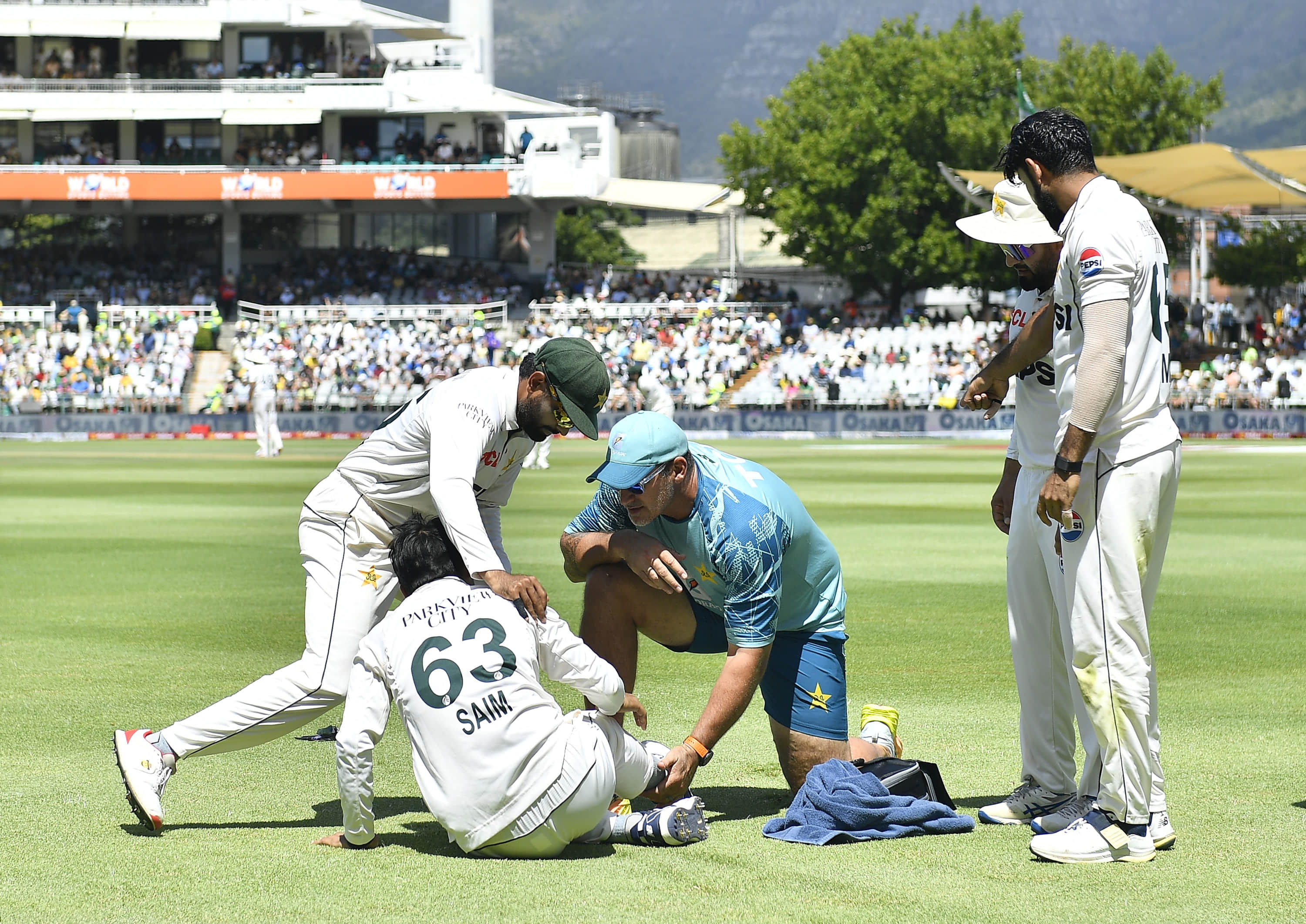 SA vs PAK: Saim Ayub stretchered off the field after horror ankle injury