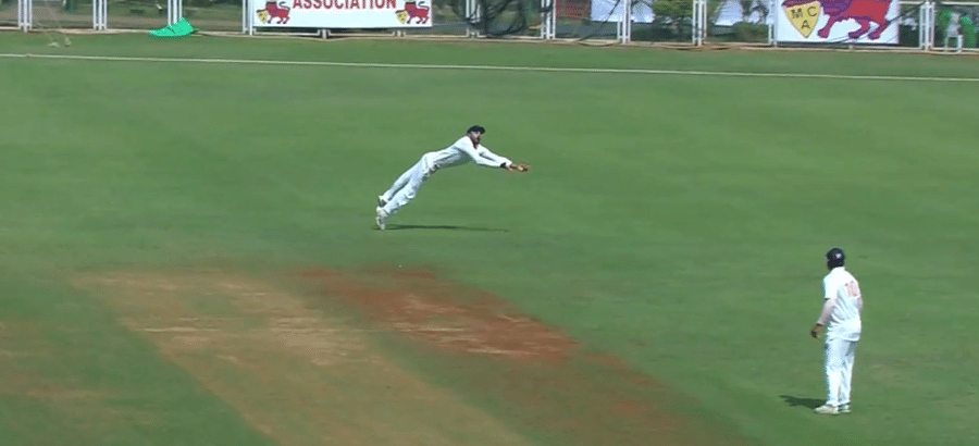 WATCH: Paras Dogra's stunning catch leaves Ajinkya Rahane shocked