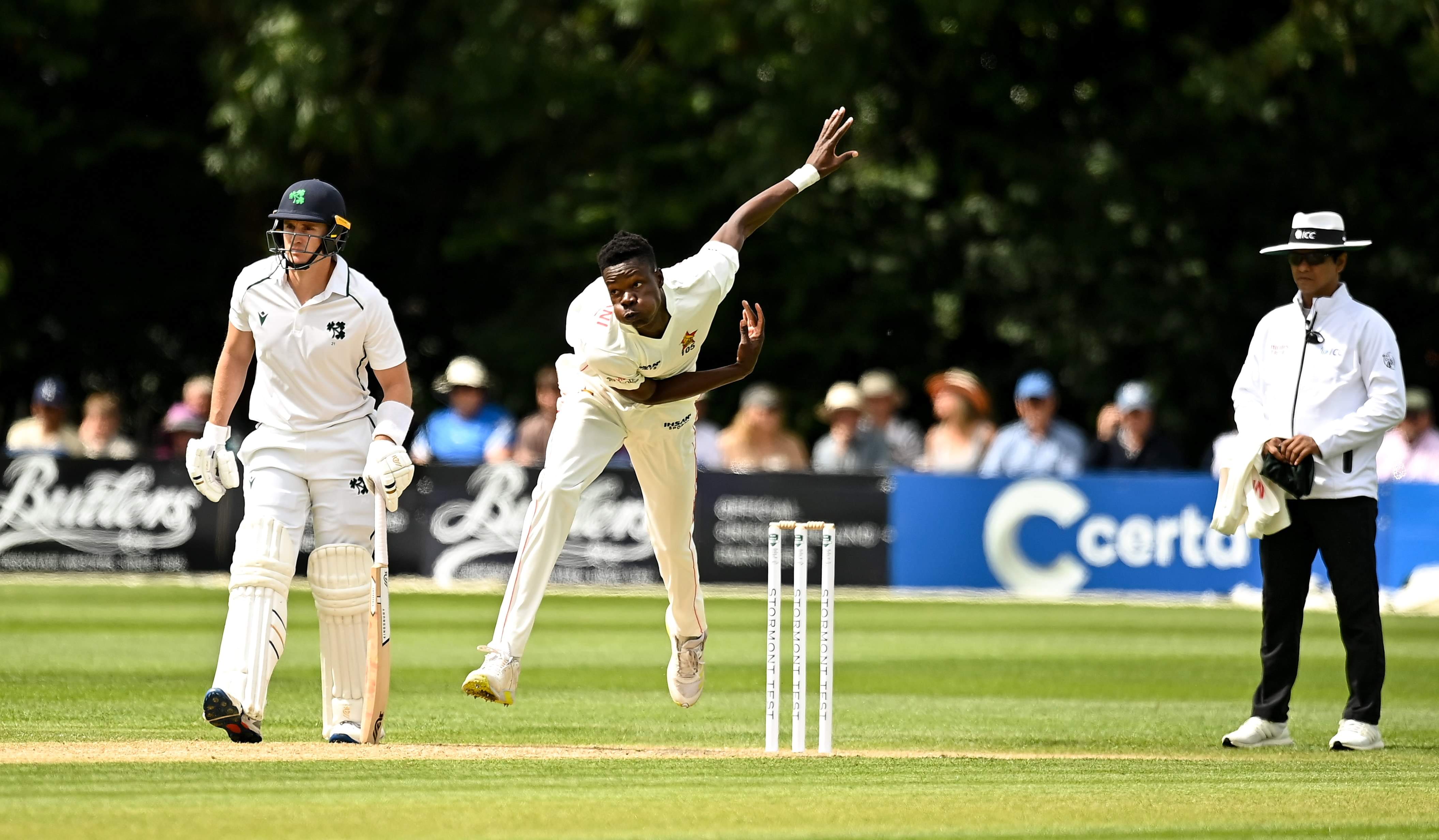 Blessing Muzarabani Scripts History Against Ireland in Bulawayo